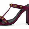 Versace Elegant Purple Calf Leather High Sandals