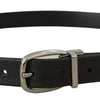 Dolce & Gabbana Elegant Black Leather Belt with Metal Buckle