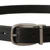 Dolce & Gabbana Elegant Black Leather Belt with Metal Buckle