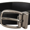 Dolce & Gabbana Elegant Black Leather Belt with Metal Buckle