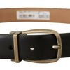 Dolce & Gabbana Elegant Black Leather Belt with Metal Buckle