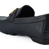 Versace Elegant Navy Blue Calf Leather Loafers