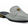 Versace Elegant White Leather Flat Slides