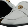 Versace Elegant White Leather Flat Slides