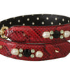 Dolce & Gabbana Elegant Red Python Leather Shoulder Strap