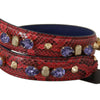 Dolce & Gabbana Elegant Red Python Leather Handbag Strap