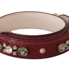 Dolce & Gabbana Elegant Python Leather Bag Strap in Bordeaux