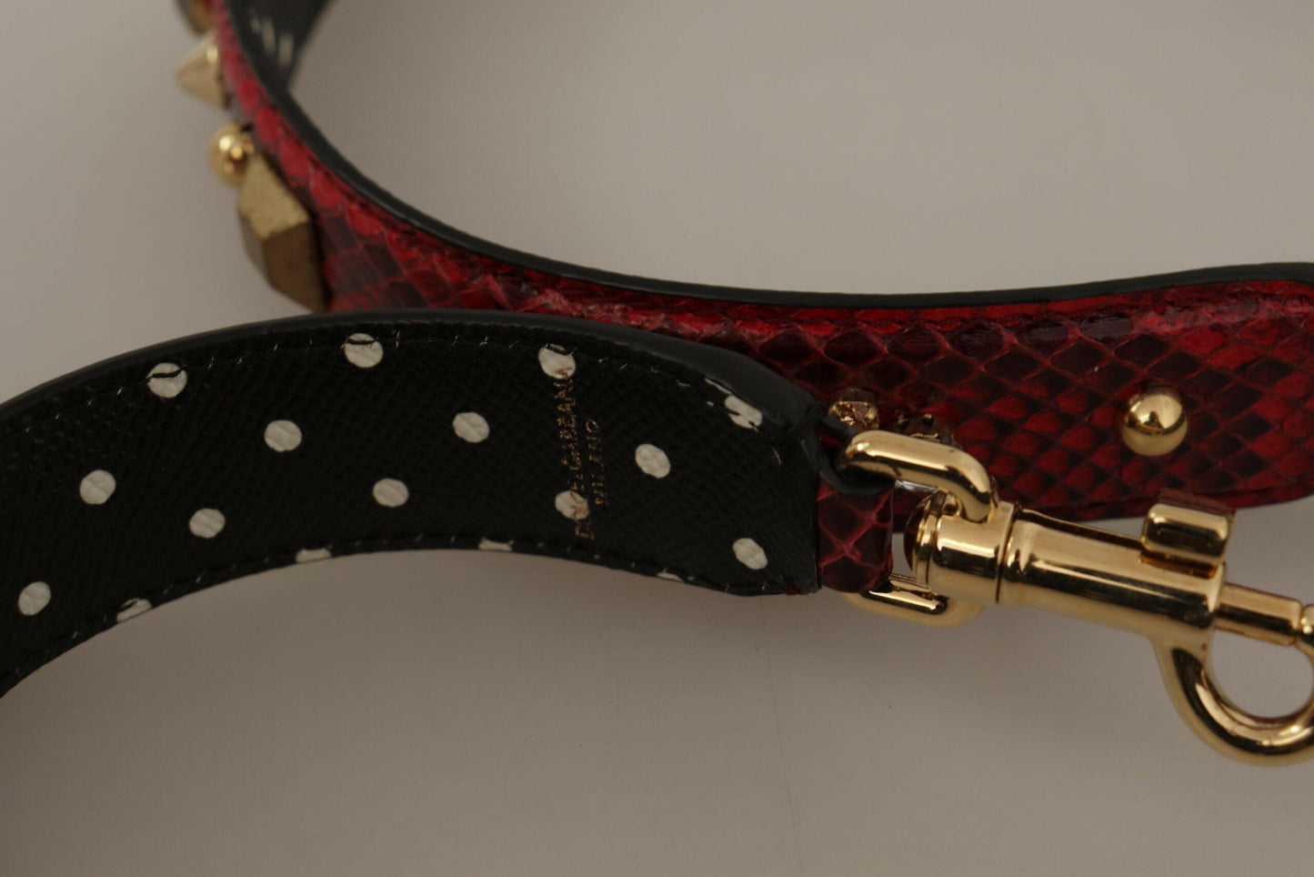 Dolce & Gabbana Red Python Leather Shoulder Bag Strap