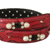 Dolce & Gabbana Elegant Red Python Leather Shoulder Strap