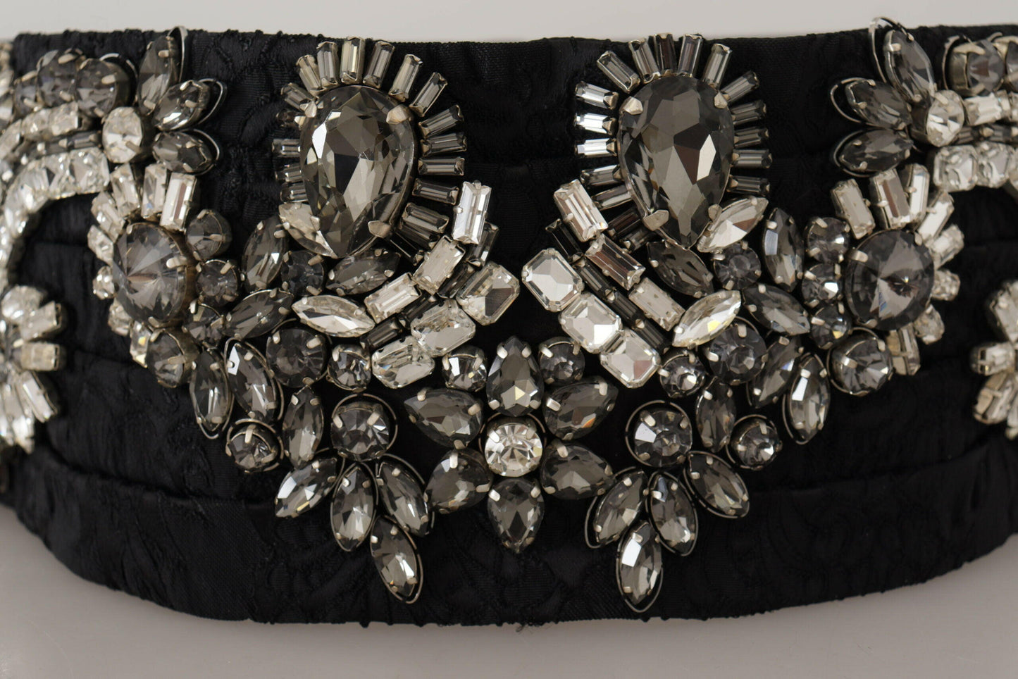 Dolce & Gabbana Elegant Rhinestone-Embellished Silk Belt