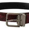 Dolce & Gabbana Elegant Red Exotic Leather Belt