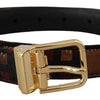 Dolce & Gabbana Multicolor Leather Belt with Gold Buckle