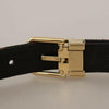 Dolce & Gabbana Multicolor Leather Belt with Gold Buckle