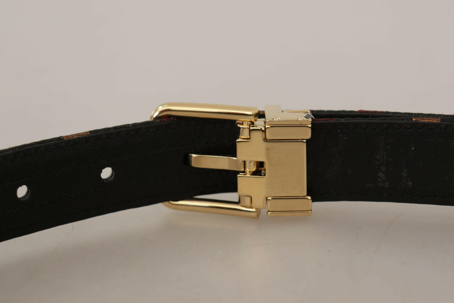 Dolce & Gabbana Multicolor Leather Belt with Gold Buckle