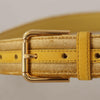 Dolce & Gabbana Elegant Velvet Designer Gold-Buckled Belt