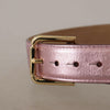 Dolce & Gabbana Elegant Metallic Pink Leather Belt