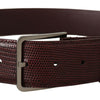 Dolce & Gabbana Elegant Maroon Leather Belt with Engraved Buckle