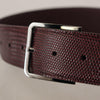 Dolce & Gabbana Elegant Maroon Leather Belt with Engraved Buckle