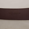 Dolce & Gabbana Elegant Maroon Leather Belt with Engraved Buckle