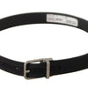 Dolce & Gabbana Elegant Black Canvas & Leather Belt