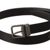 Dolce & Gabbana Elegant Black Leather Belt with Metal Buckle