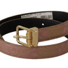 Dolce & Gabbana Chic Rose Pink Leather Belt with Logo Buckle