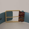 Dolce & Gabbana Multicolor Canvas Leather Statement Belt