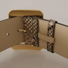 Dolce & Gabbana Elegant Leather Belt with Engraved Buckle