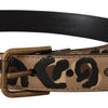 Dolce & Gabbana Elegant Leather Engraved Buckle Belt