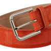 Dolce & Gabbana Elegant Suede Leather Belt in Vibrant Orange