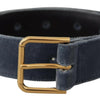 Dolce & Gabbana Elegant Navy Velvet Designer Belt