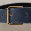 Dolce & Gabbana Elegant Navy Velvet Designer Belt