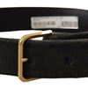 Dolce & Gabbana Elegant Velvet Belt with Engraved Buckle