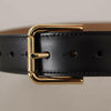 Dolce & Gabbana Elegant Leather Belt with Logo Buckle