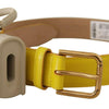 Dolce & Gabbana Chic Yellow Leather Belt with Headphone Case