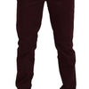 CYCLE Maroon Skinny Fit Cotton Pants