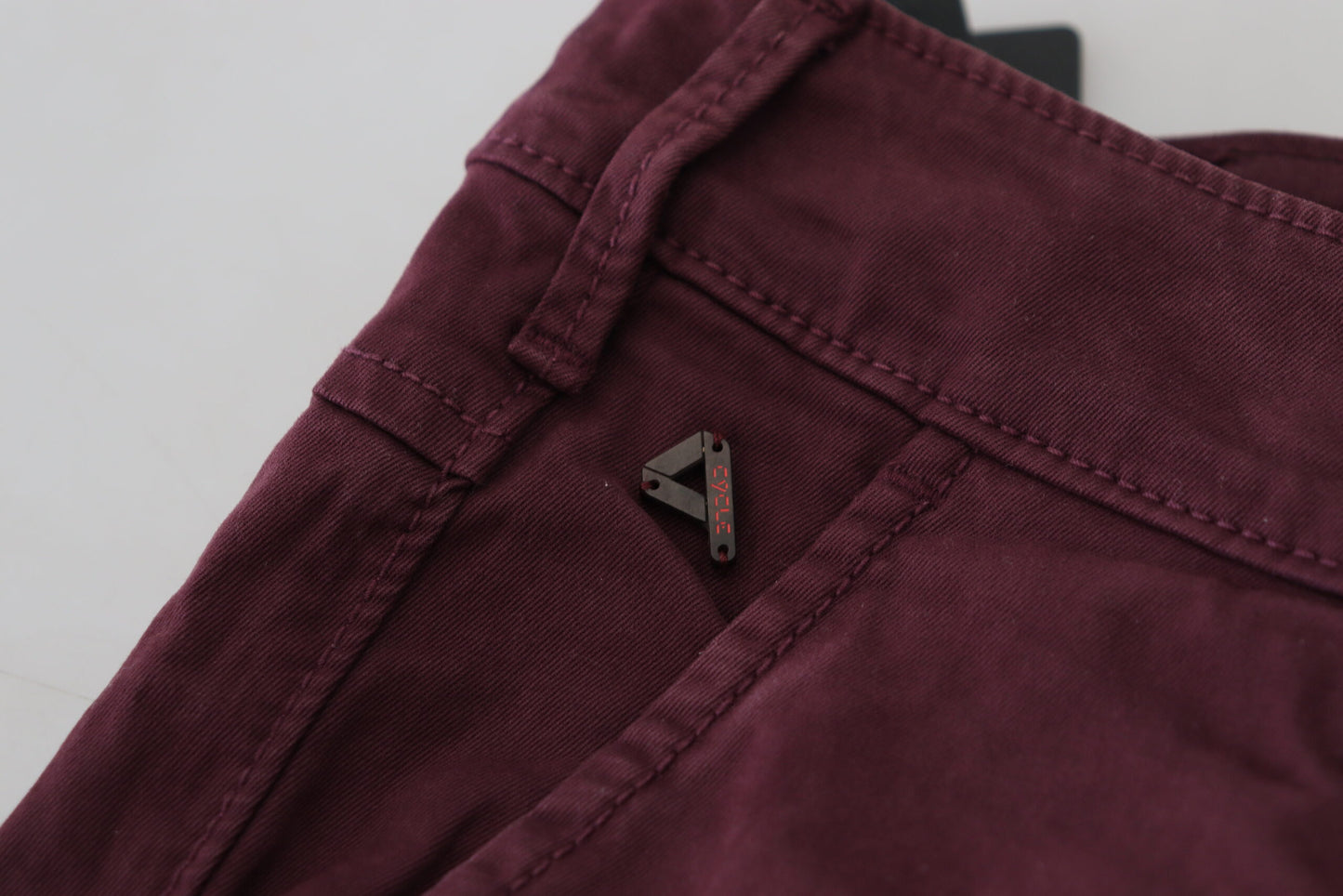 CYCLE Maroon Skinny Fit Cotton Pants