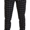 BENCIVENGA Elegant Gray Checked Gentleman's Chinos