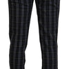 BENCIVENGA Elegant Gray Checkered Wool Chino Pants