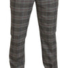 BENCIVENGA Elegant Gray Checkered Slim Men's Pants