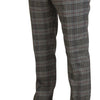 BENCIVENGA Elegant Gray Checkered Slim Men's Pants