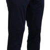 Domenico Tagliente Elegant Dark Blue Slim Chino Pants