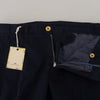 Domenico Tagliente Elegant Dark Blue Slim Chino Pants