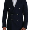 Dolce & Gabbana Elegant Cashmere-Silk Blend Blue Blazer