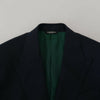 Dolce & Gabbana Elegant Cashmere-Silk Blend Blue Blazer