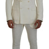 Dolce & Gabbana Elegant Off White Silk-Blend Suit