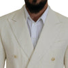 Dolce & Gabbana Elegant Off White Silk-Blend Suit