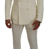 Dolce & Gabbana Elegant Off White Silk-Blend Suit