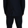 Dolce & Gabbana Elegant Blue Martini Wool-Silk Blend Suit