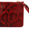 Dolce & Gabbana Elegant Red Leather Ayers Snake Clutch